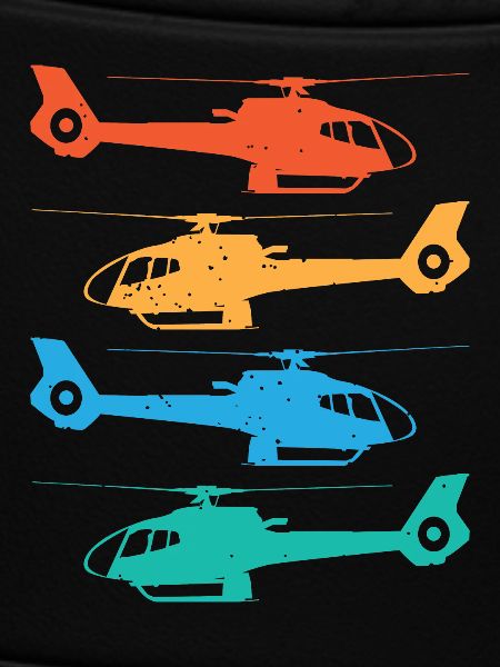 Retro Sunset Helicopter