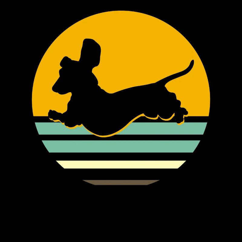 Cadeau de silhouette de chien teckel rétro teckel