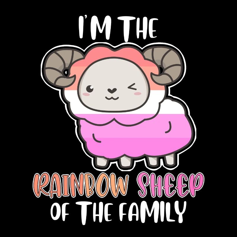 Lesbisch Spruch Rainbow Sheep LGBT Pride Schaf