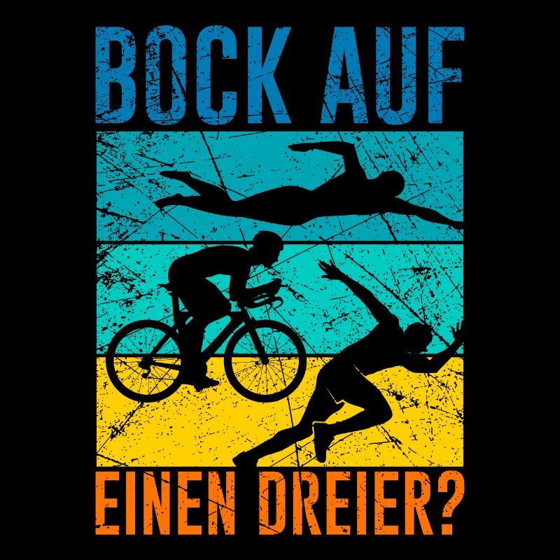 Triathletes Saying Bock on a threesome triathlon