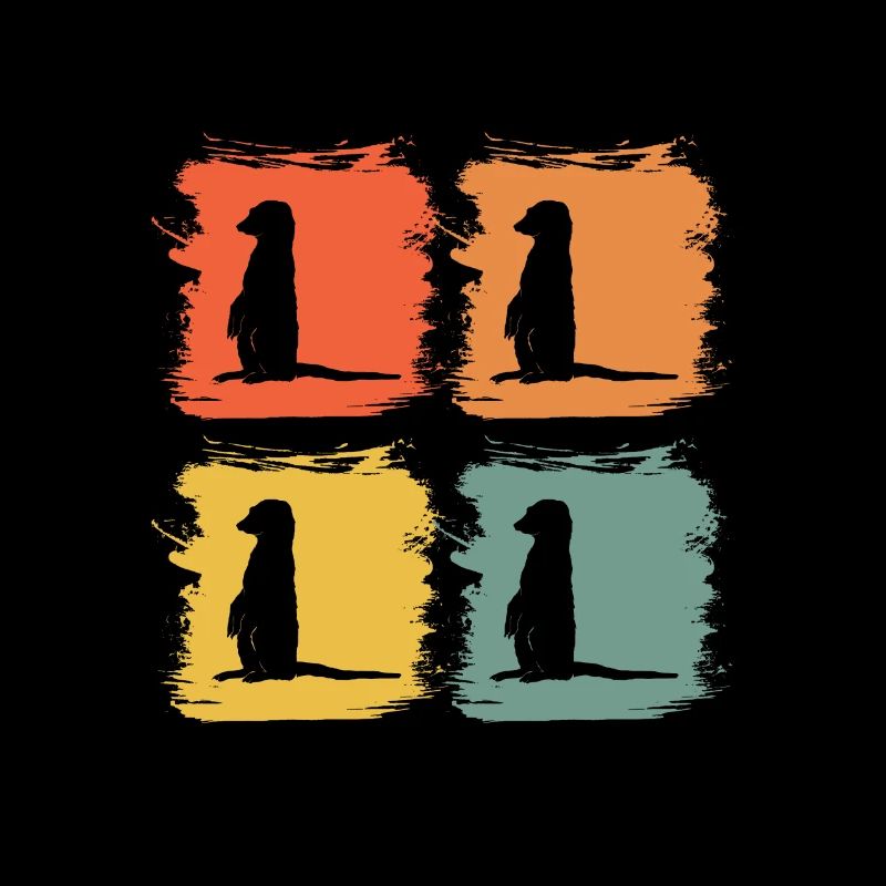 Erdmännchen Tier Retro Pop Art Geschenkidee