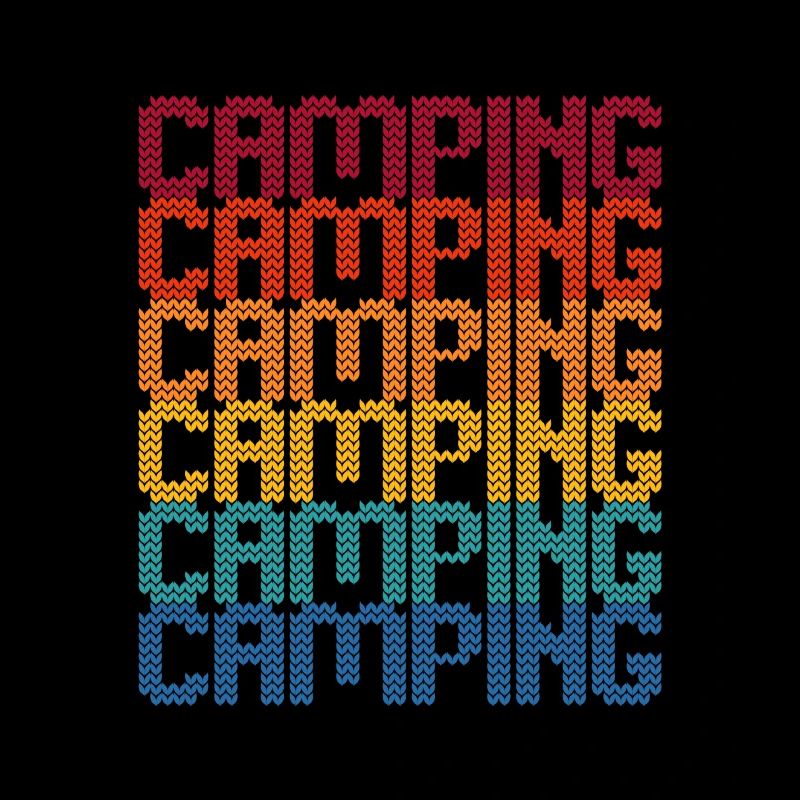 Camping Regenbogen Blockschrift
