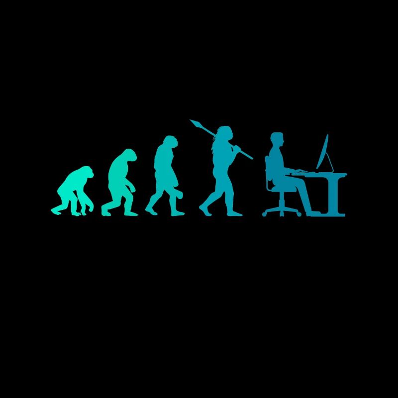 Programmierer Evolution Schreibtisch Büro Geschenk