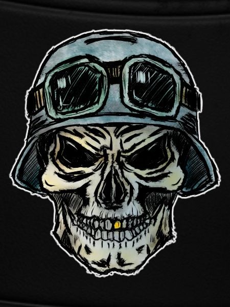 Crazy Biker Totenkopf mit Helm