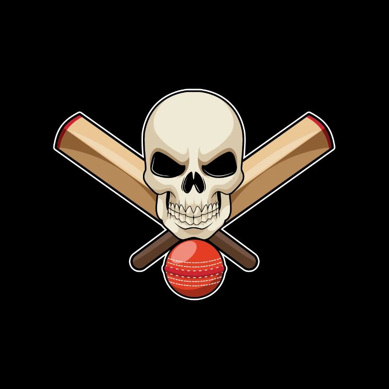 Skull during cricket with cricket bat