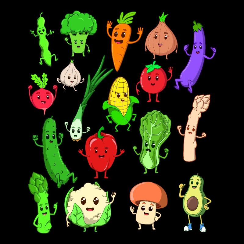 Comic Kawaii Vegetables
