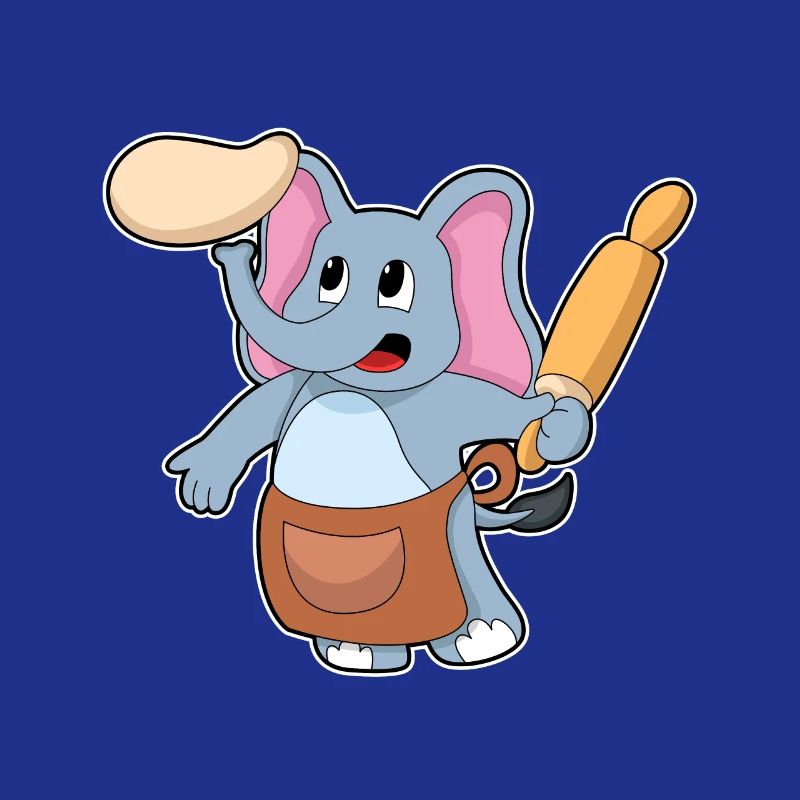 Elefant Bäcker Nudelholz Backen