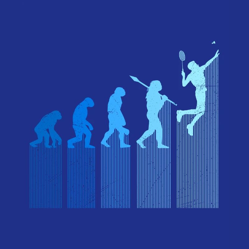 Badmintonspieler Evolution Affe Mensch Entwicklung