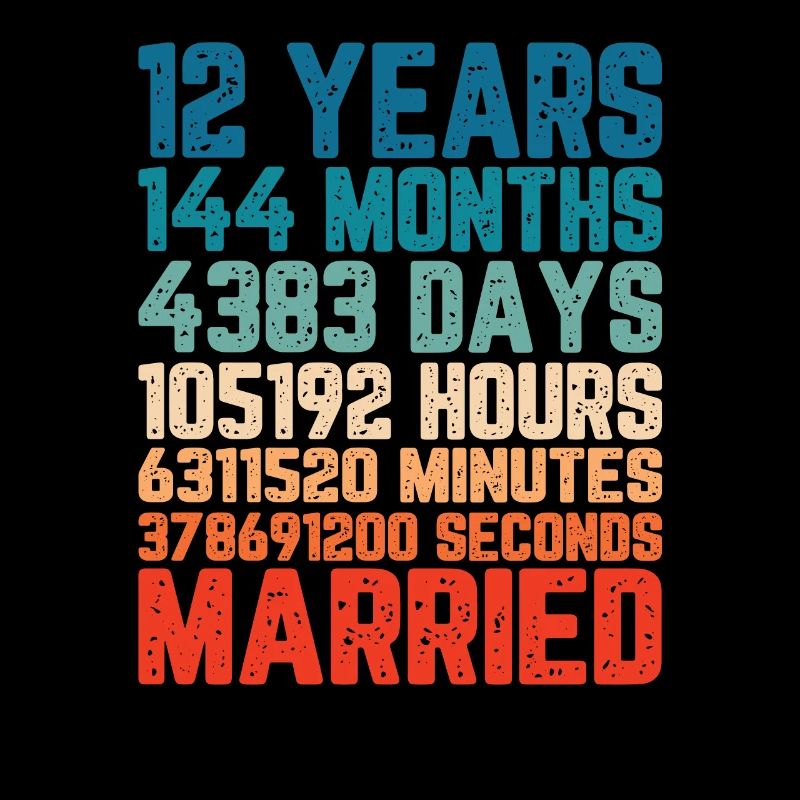 12 years married Wedding Marriage Saying Gift