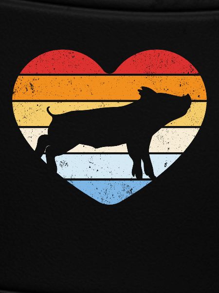 Retro Herz Ferkel schwein