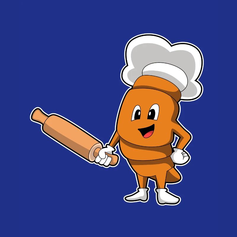 Bread as a cook with rolling pin