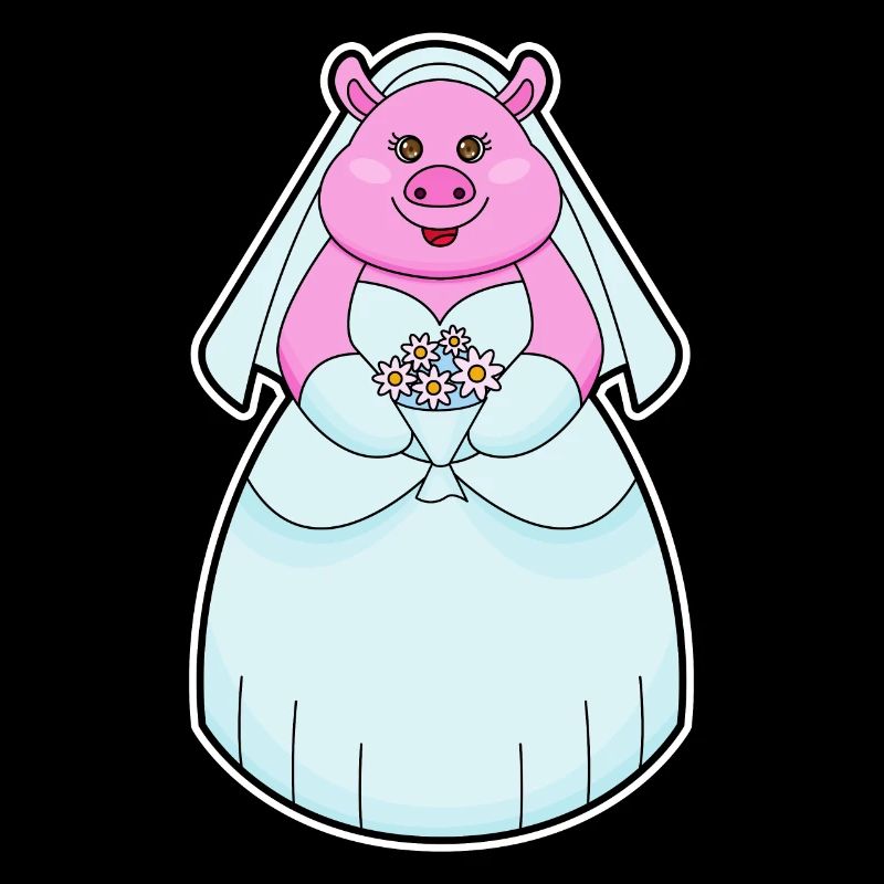 Schwein Braut Schleier Hochzeit