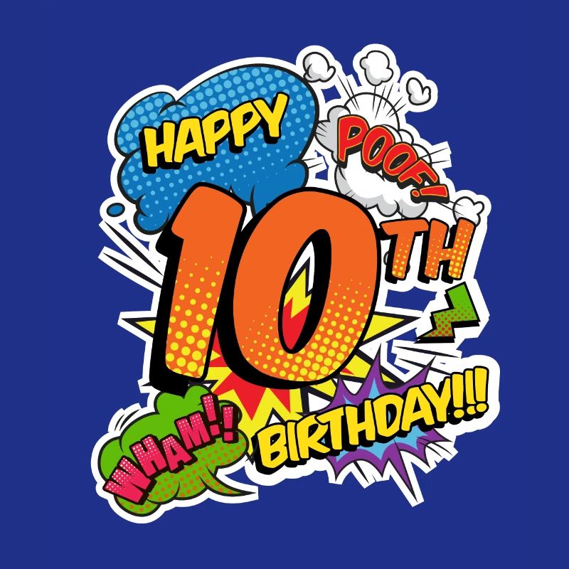 10. Geburtstag Junge Comic-Stil Superhelden