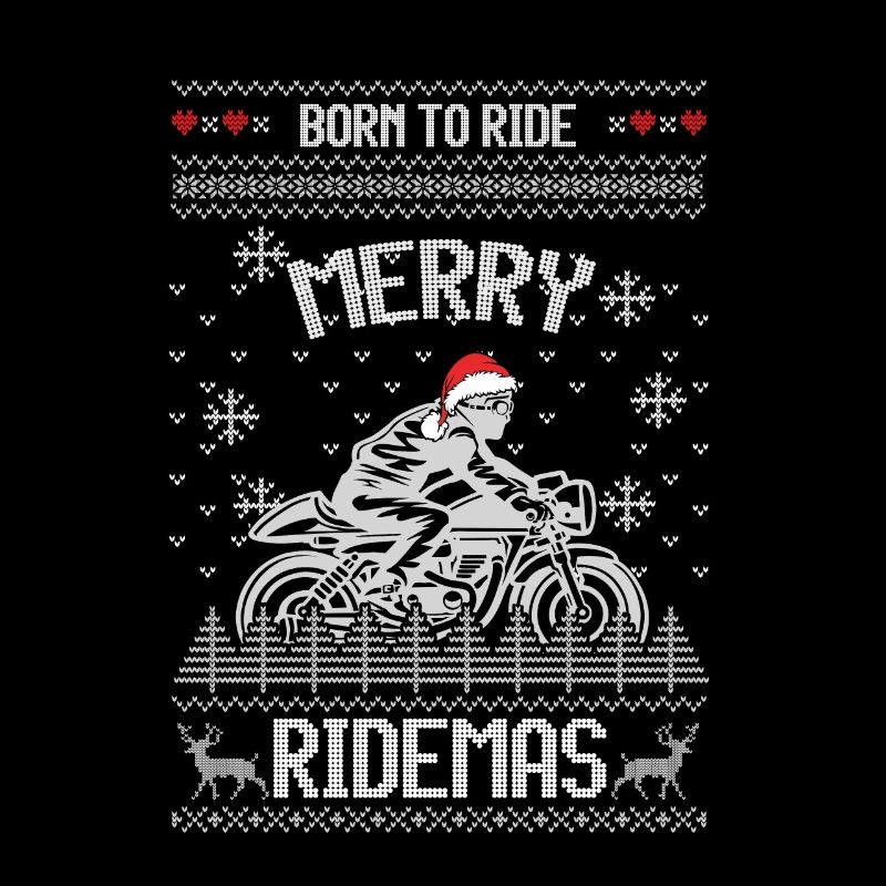 Moto Motard Ugly Christmas Pull Cadeau