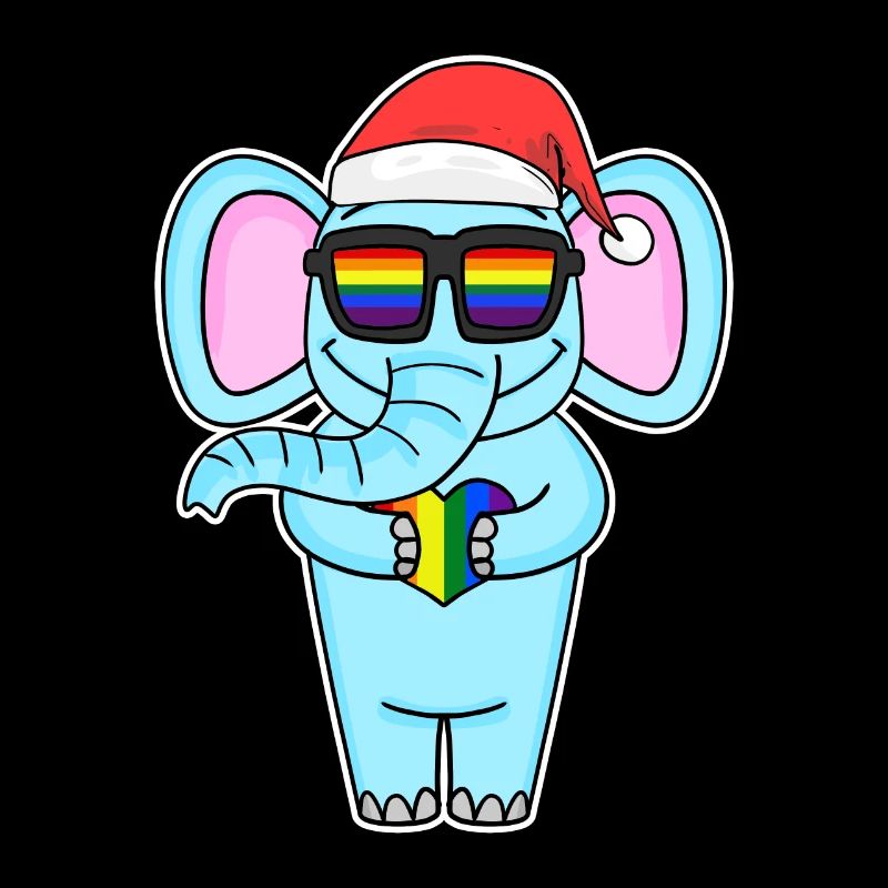 Éléphant Arc-en-ciel Noël