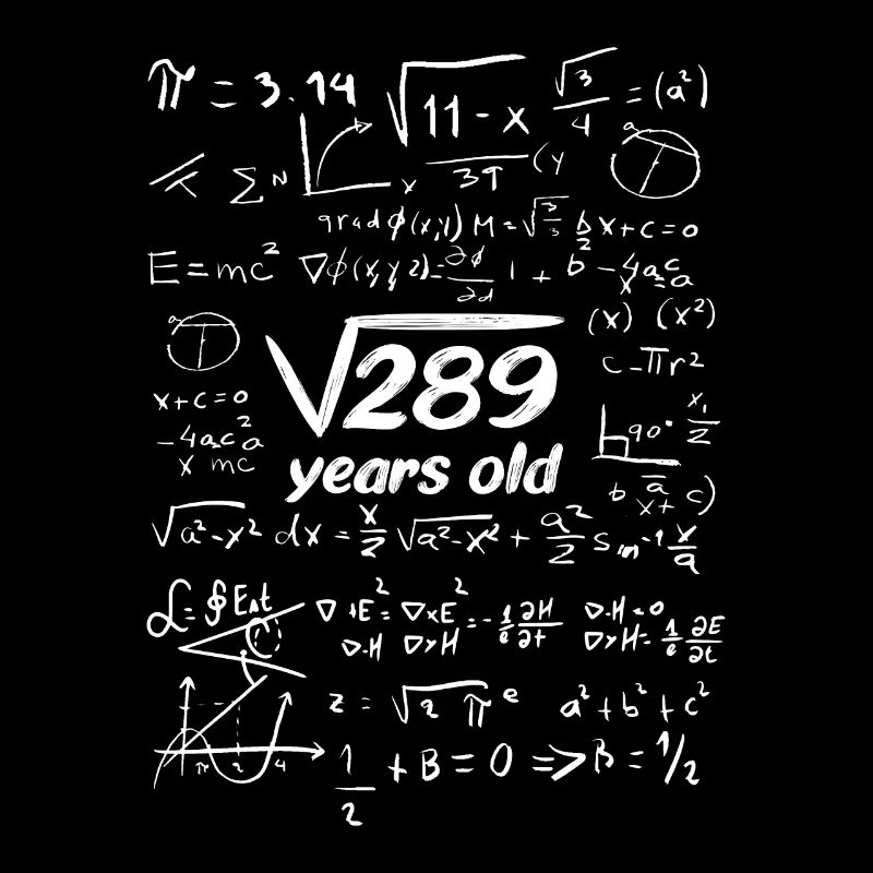 Birthday Shirt Root Square Root 289 17 years