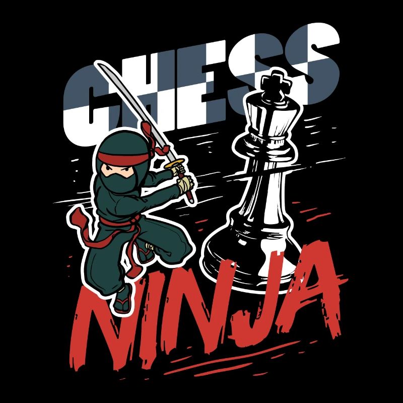 Lustiges Schachspieler Schachfigur Schach Ninja