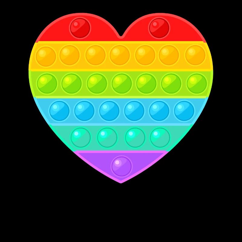 Pop It Popit Heart Colorful Rainbow