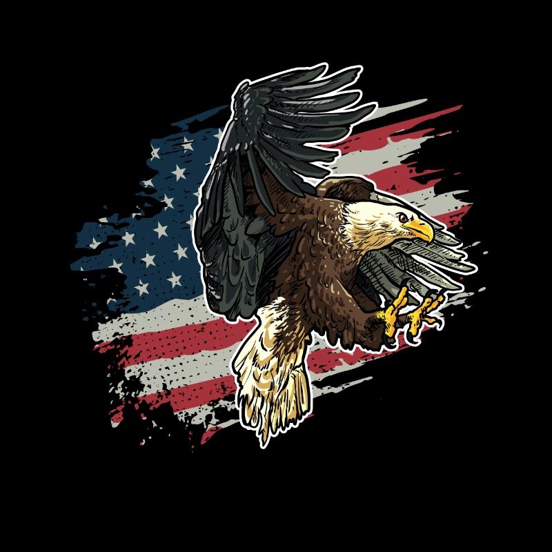 Patriotic USA Flag Bald Eagle