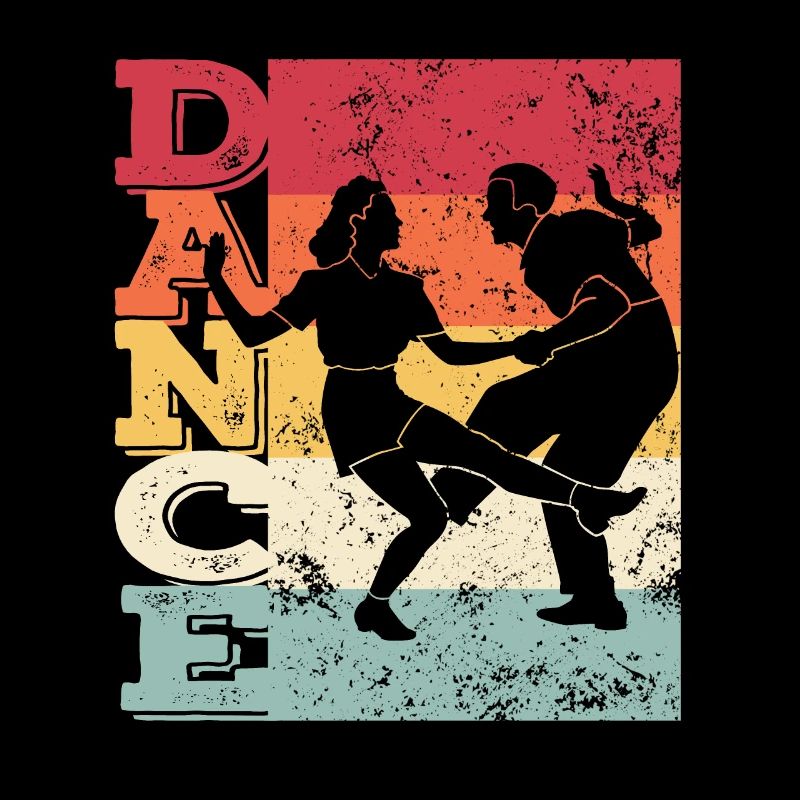 Boogie Woogie Swing Dancing Retro Colors Vintage