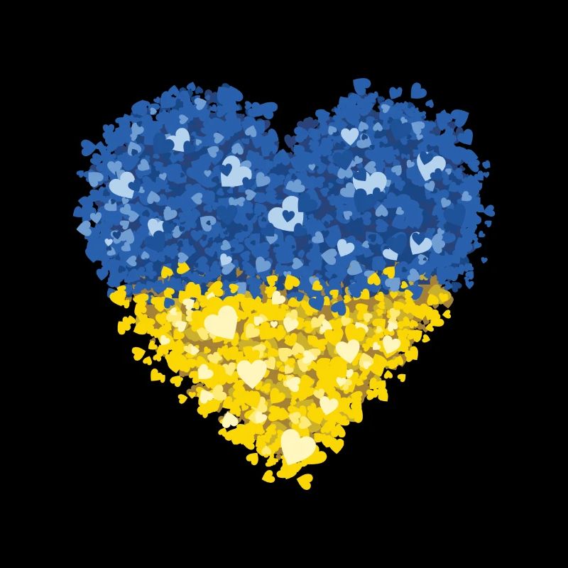 Ukraine Flag Heart Abstract