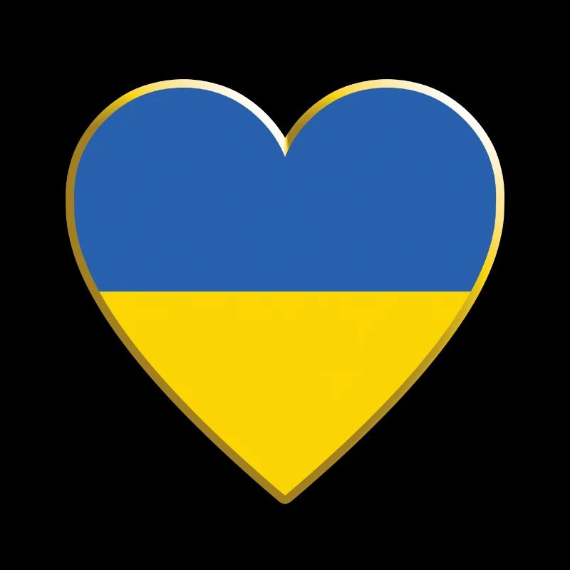 Ukraine Flag Heart, Drapeau ukrainien
