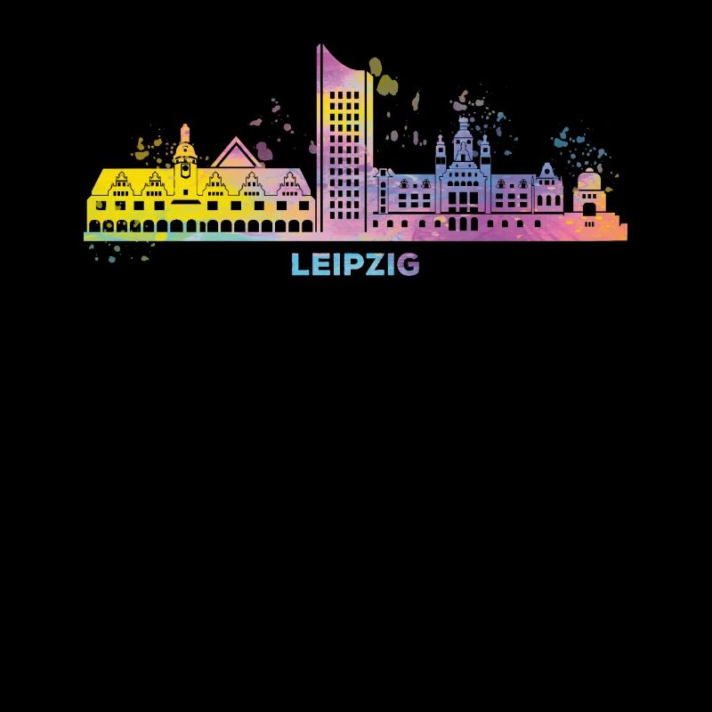 Leipzig Skyline Bunt Leipziger Uniriese