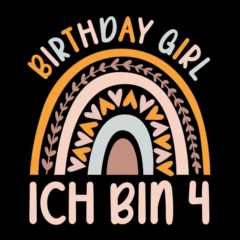 4 Jahre Mädchen Rainbow Regenbogen 4. Geburtstag