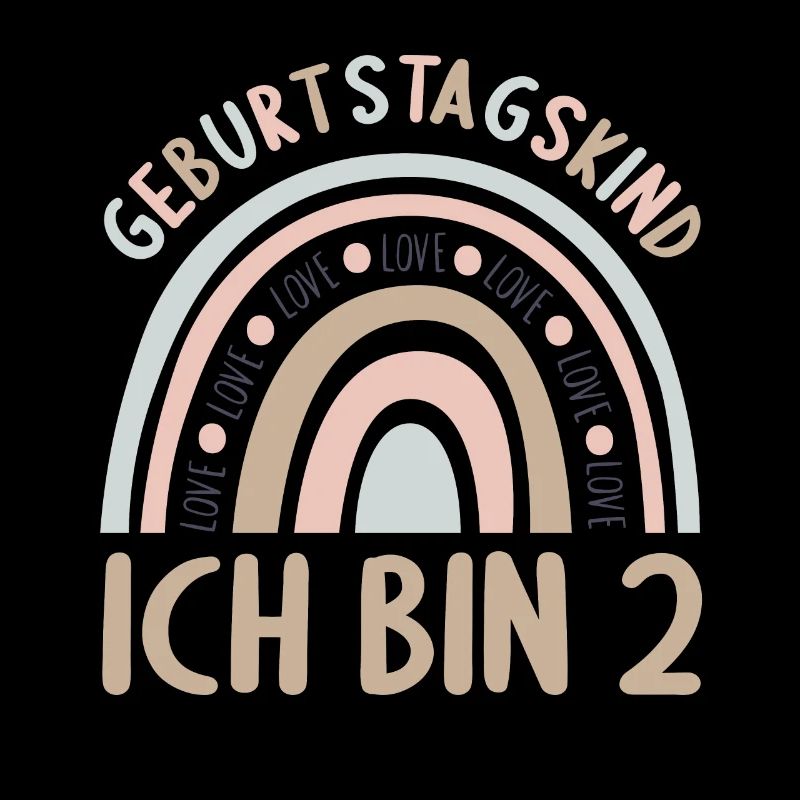 2 Jahre Geburtstagskind Regenbogen 2. Geburtstag