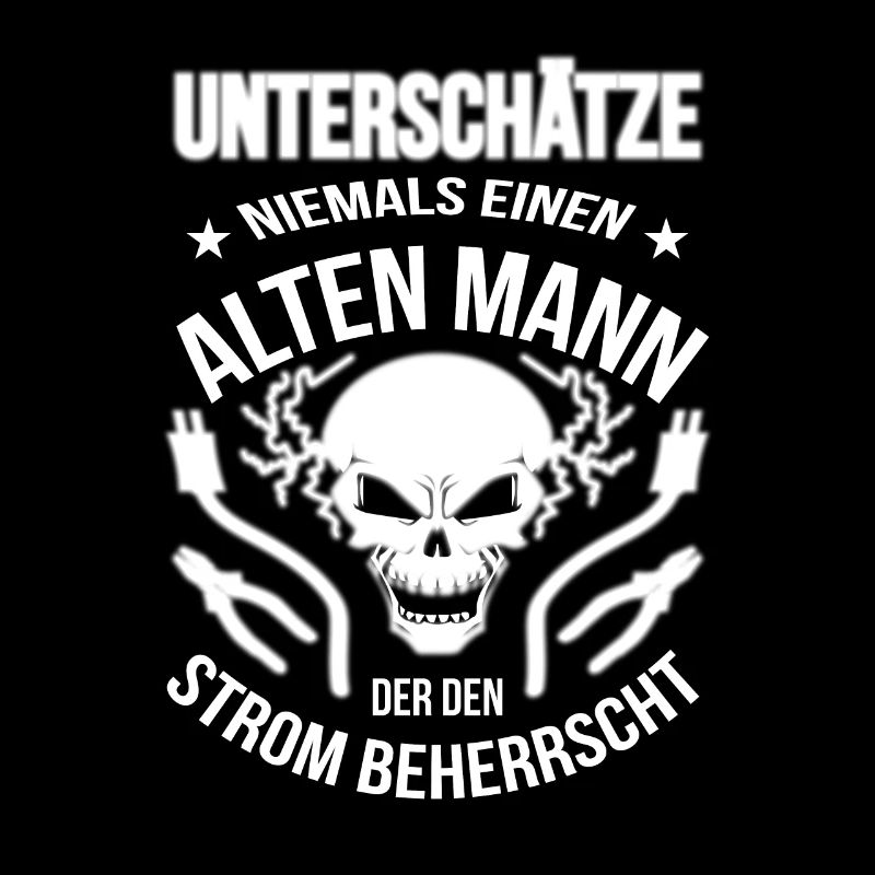 Elektriker Alter Mann der den Strom beherrscht