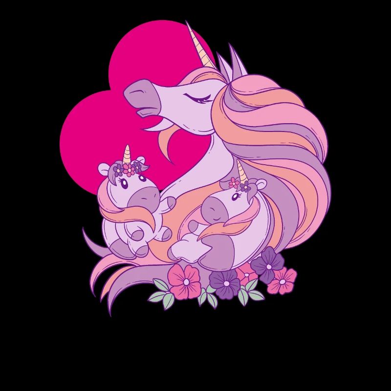 Maman Licorne avec Filles Licorne