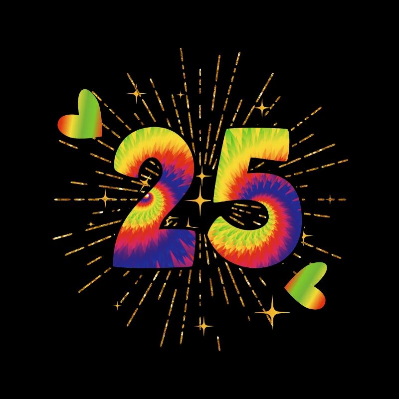 Tie-dye 25th birthday party 25 years old