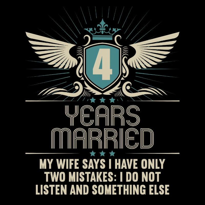 4 years married only 2 mistakes 4.Wedding anniversary