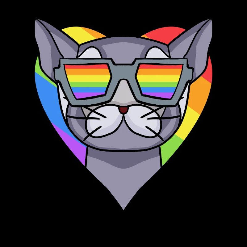 LGBT Cat British Shorthair Rainbow