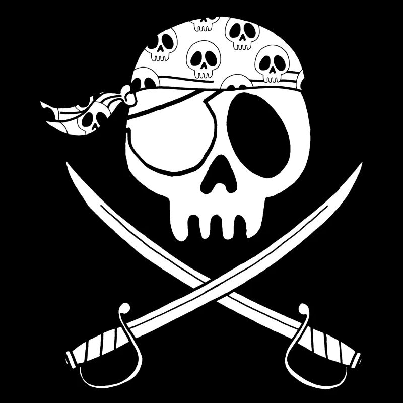Crâne de pirate blanc