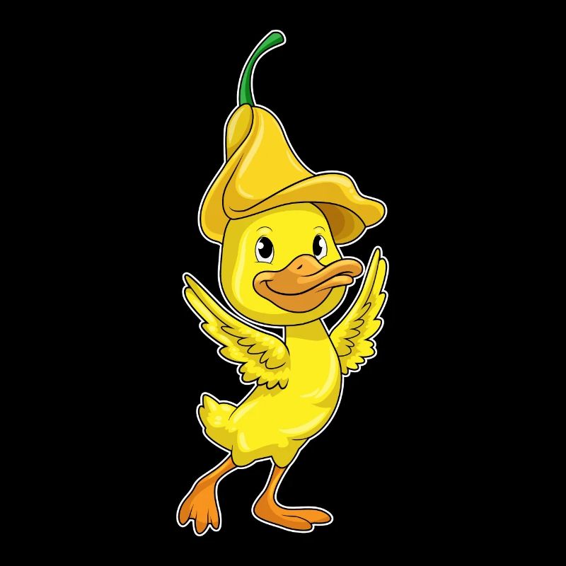 Canard avec capuchon jaune