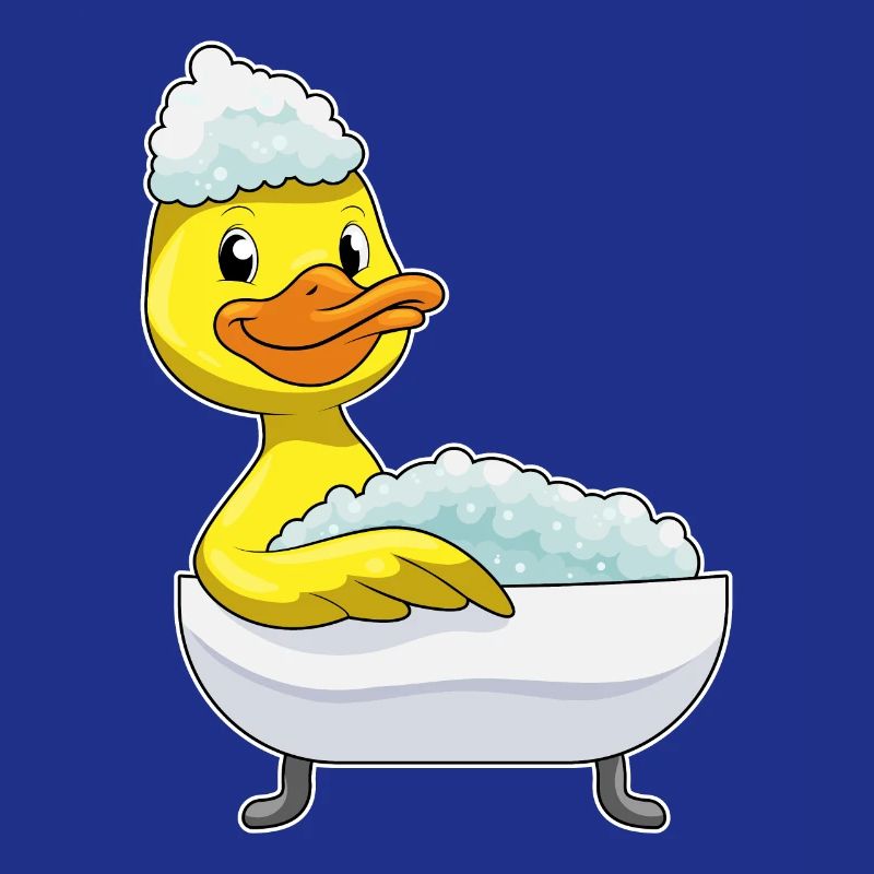 Bain de canard avec baignoire et mousse