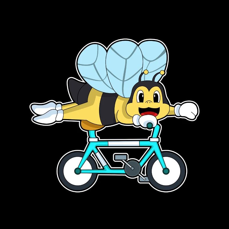 Biene mit Fahrrad