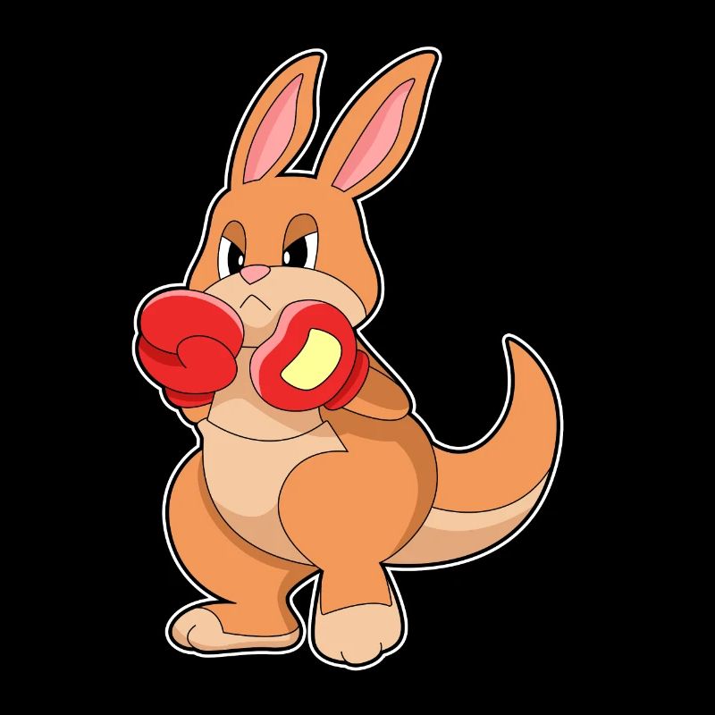 Boxe kangourou avec des gants de boxe