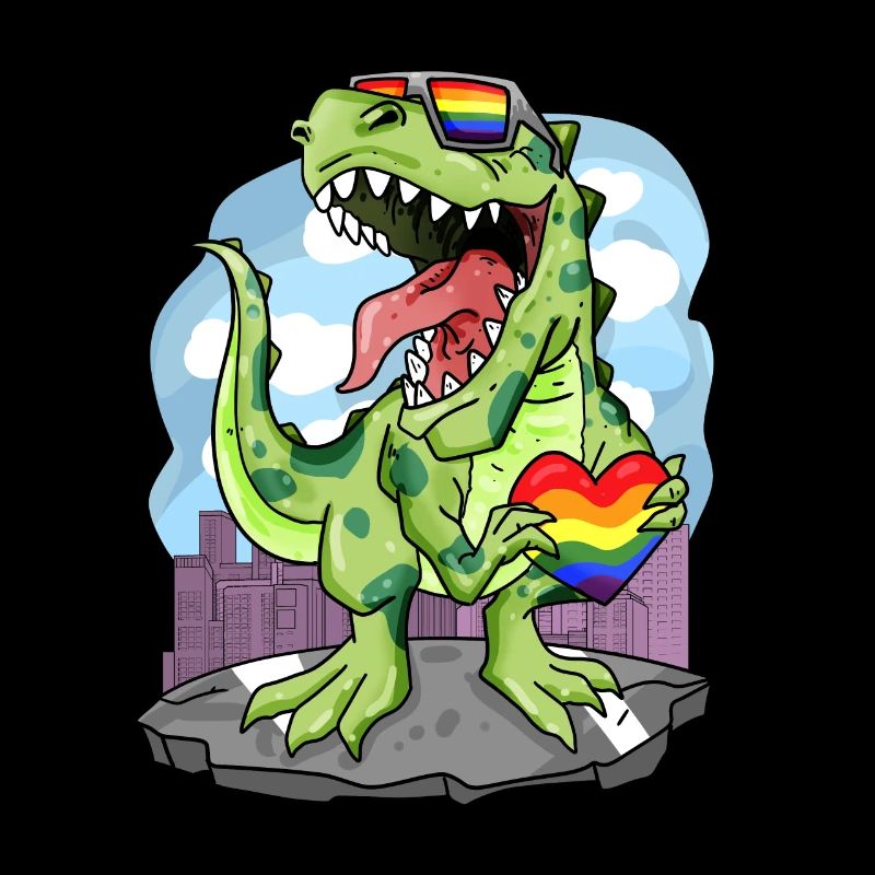 LGBT Tier Dinosaurier Regenbogen Herz