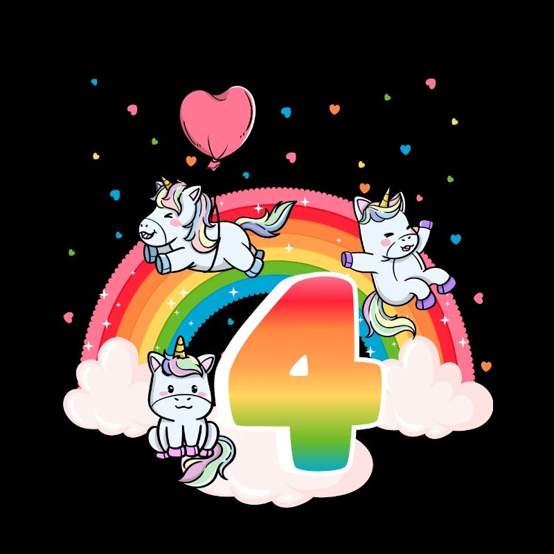4th Birthday Dabbing Llama Unicorn Sloth | 4th