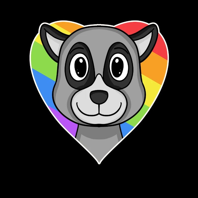 LGBT Tier Lemur Regenbogen Herz