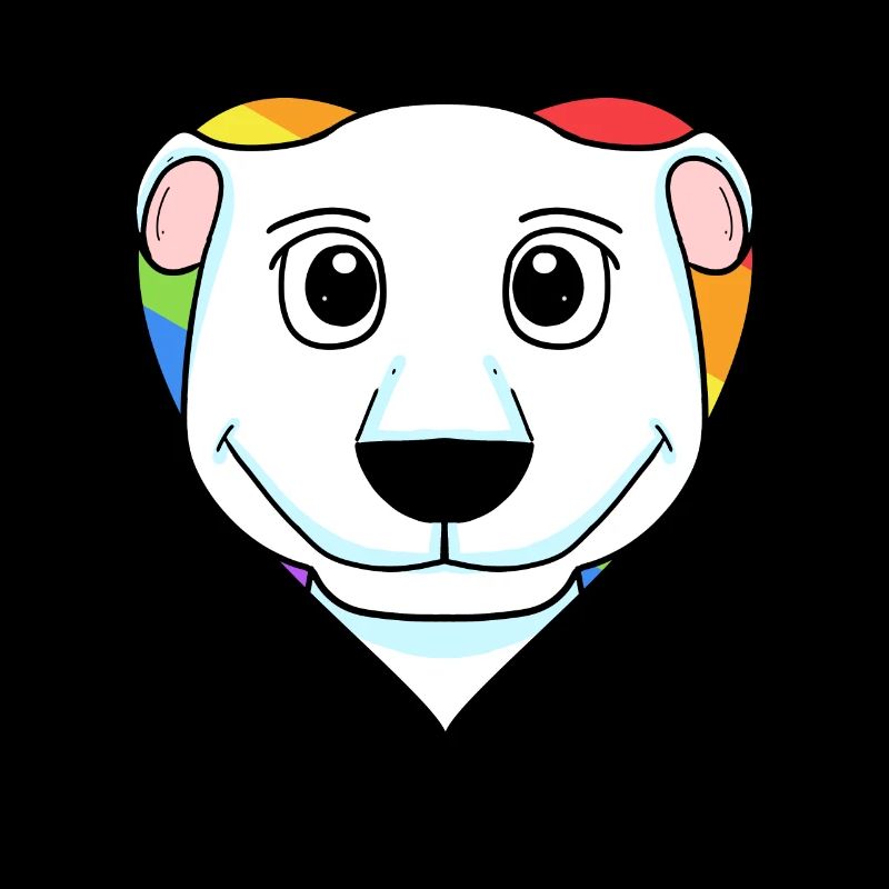 LGBT Tier Eisbär Regenbogen Herz