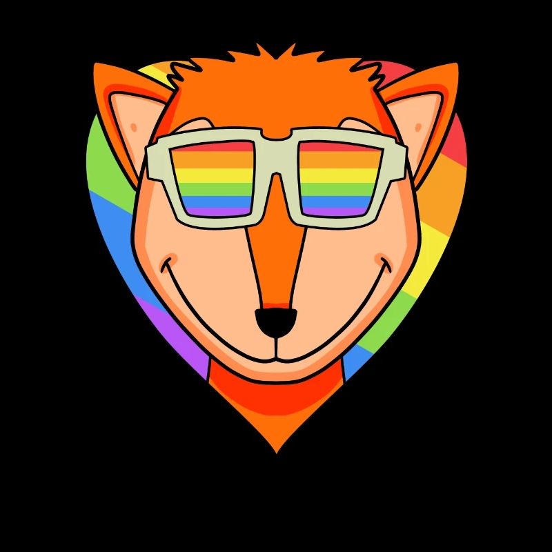 LGBT Tier Fuchs Regenbogen Herz