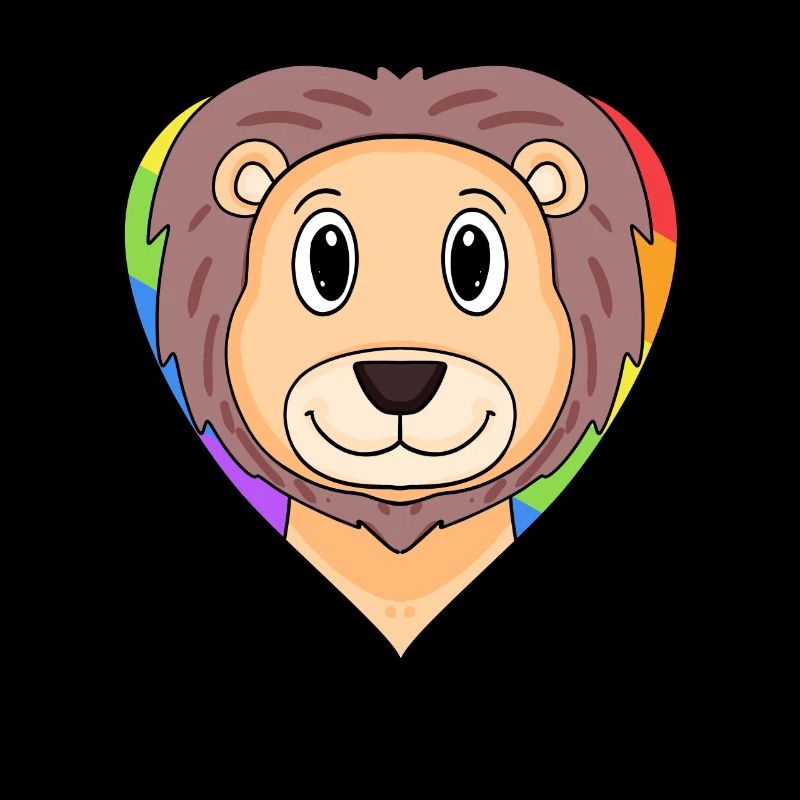 LGBT Tier Löwe Regenbogen Herz