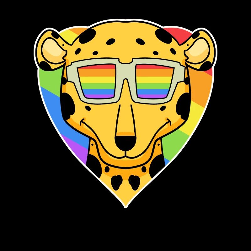 LGBT Tier Gepard Regenbogen Herz