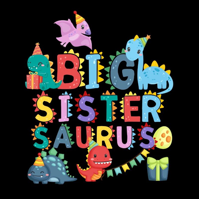 Big sister Saurus | Rawr Dinosaur Tshirt