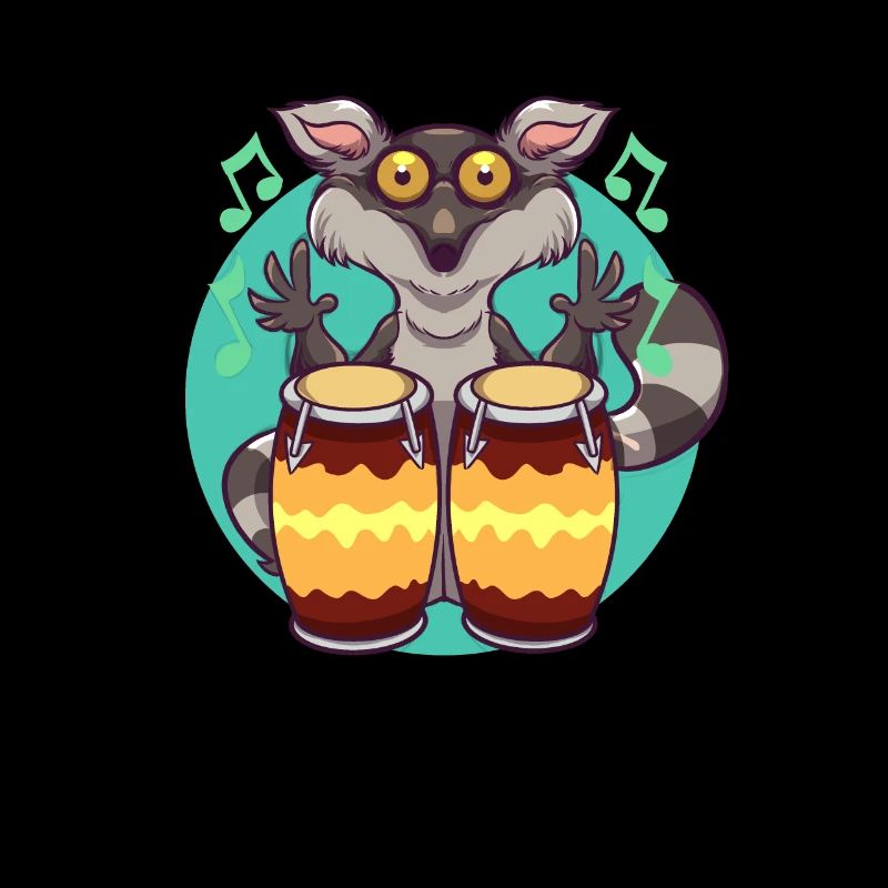 Comic Lemur plays percussion