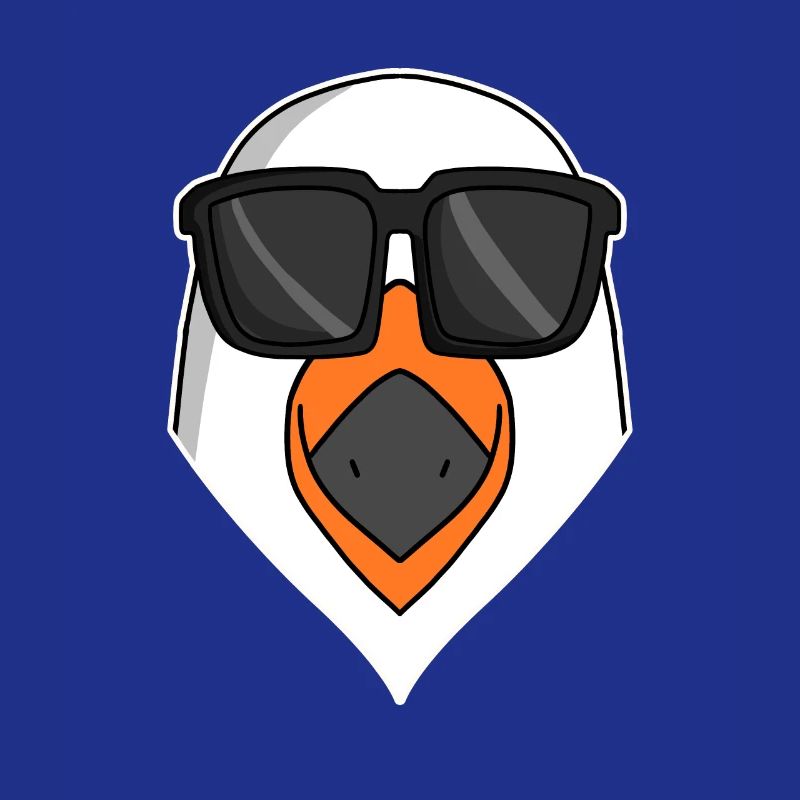 Cool seagull with sunglasses