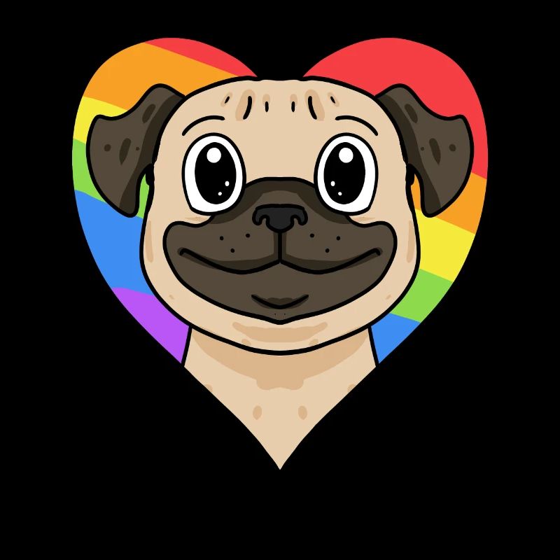 LGBT Hund Mops Regenbogen
